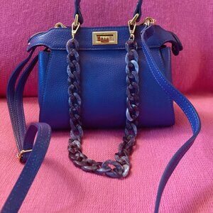 New Purple Vera Pelle Handbag, Satchel